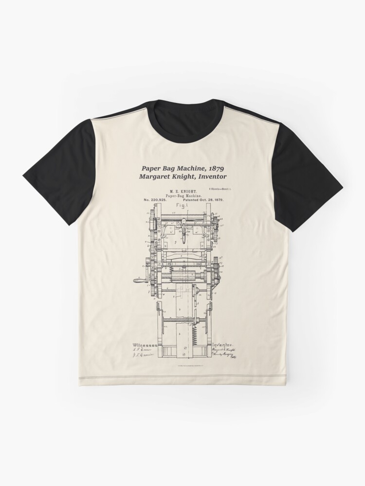 Margaret Knight Inventor Of The Paper Bag Machine Graphic T Shirt Margaret Knight Inventor Of The Paper Bag Machine Graphic T Shirt