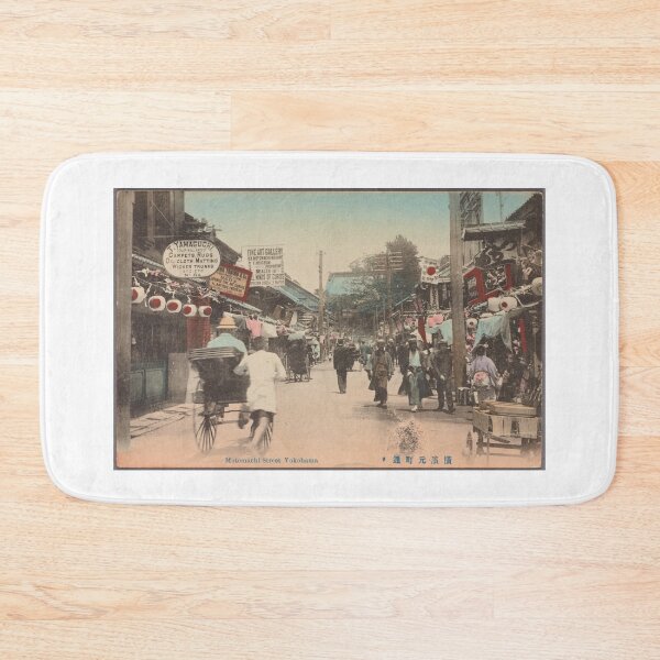 Item preview, Traditional Hand-made Colored Vintage Japan Picture - Japanese folks in Yokohama designed and sold by FrostMintStudio.