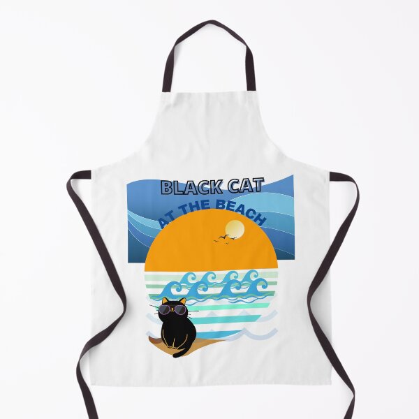 Item preview,  Black Cat at The Beach Retro Vintage. designed and sold by yassooarts.