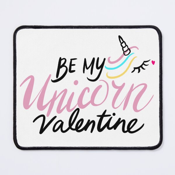 Item preview, Hey Unicorn Will You Be My Valentine Black Art Print Pink Unicorn designed and sold by lineartdesigns.