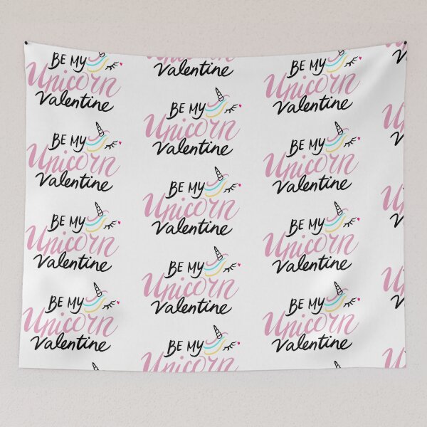 Item preview, Hey Unicorn Will You Be My Valentine Black Art Print Pink Unicorn designed and sold by lineartdesigns.