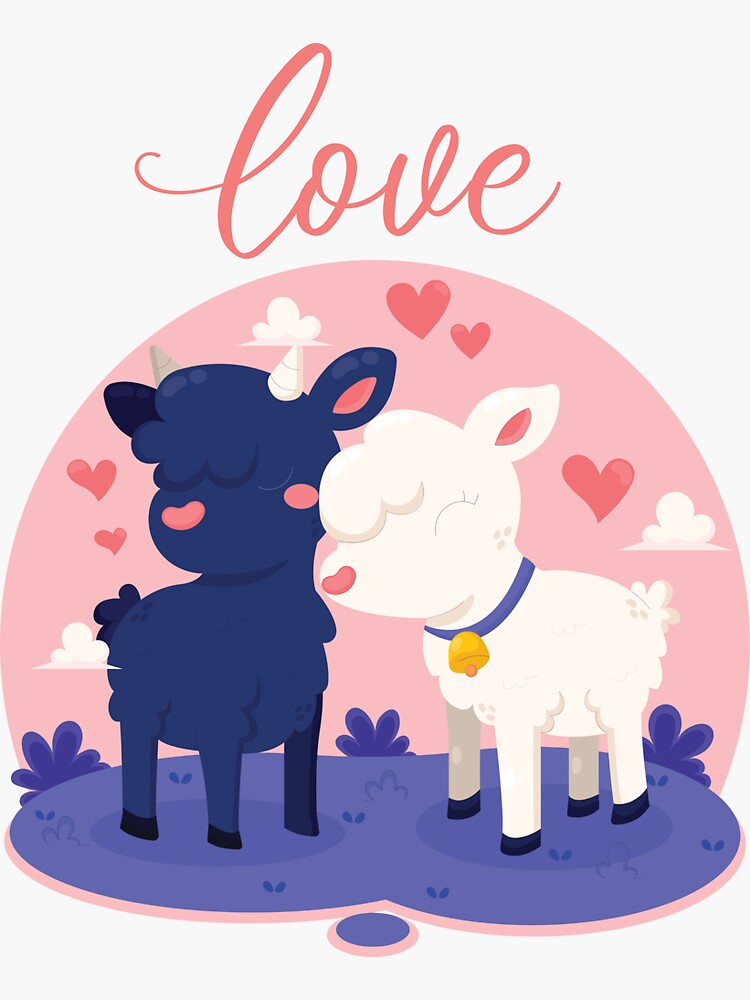 "Black and white love Love is every ware " Sticker by sriclothing