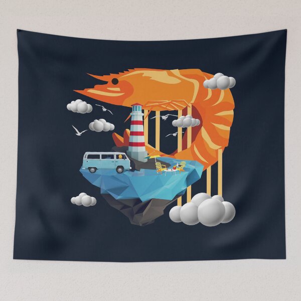 Item preview, Prawn Cloud Springs - in the Big Prawn range of designs  designed and sold by Container  of Dreams.