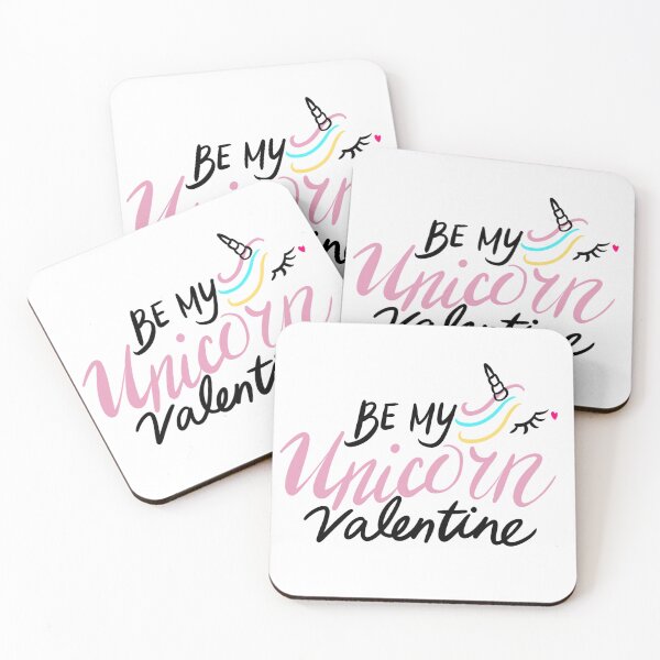 Item preview, Hey Unicorn Will You Be My Valentine Black Art Print Pink Unicorn designed and sold by lineartdesigns.