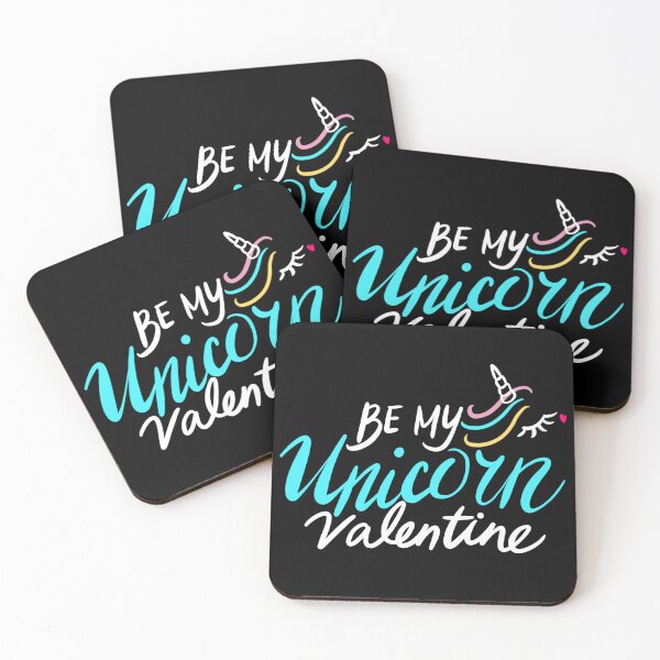 Item preview, Hey Unicorn Will You Be My Valentine White Art Print Cyan Unicorn designed and sold by lineartdesigns.
