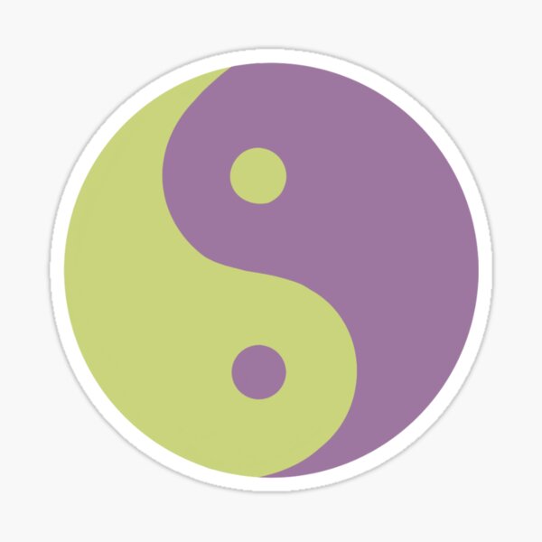 Vista previa del artículo con la obra «Yin yang verde y morado», diseñado y vendido por Lavender-Cloud.