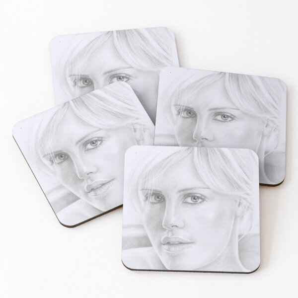 Item preview, A Portrait of Charlize Theron designed and sold by Rockberry.