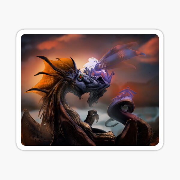 Dragon et fée Sticker