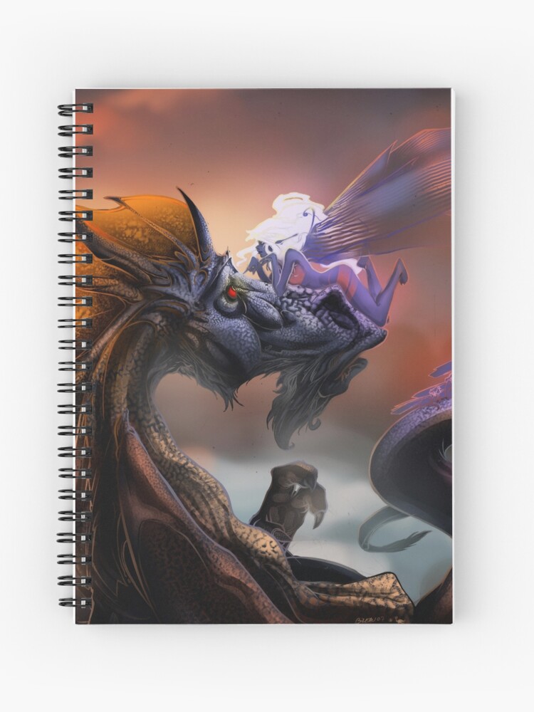 Aperçu 1 sur 3. Carnet avec l'œuvre Dragon et fée créée et vendue par pitgraf.