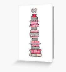Pink Books Greeting Card
