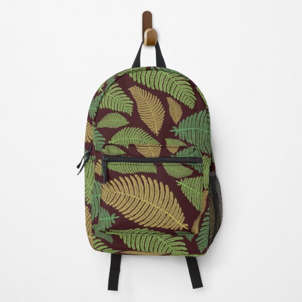 Item preview, Jungle leaves pattern with dark brown background designed and sold by CiniArt.