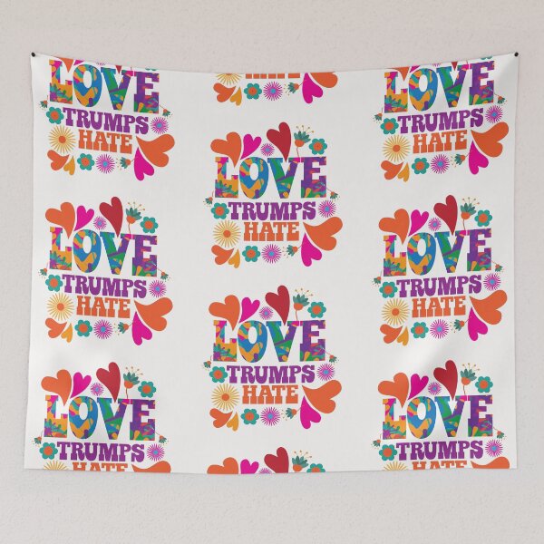Item preview, Love trumps hate psychedelic design designed and sold by La Cartoonista.