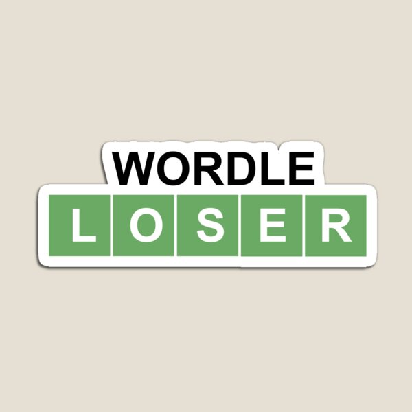 Vista previa del artículo con la obra «Perdedor de Wordle», diseñado y vendido por RadicalAM.