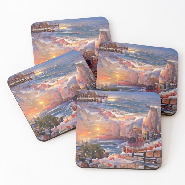 Item preview, Sunset cliffs Festive style Art designed and sold by NeuralProd.