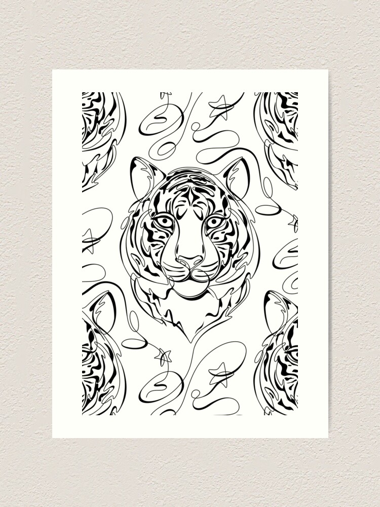 Tiger Line Art - Chinese Year of the Tiger | Canvas Print