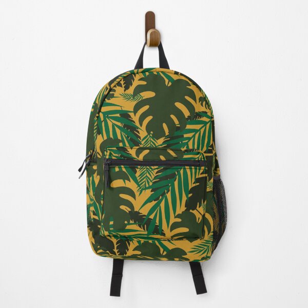 Item preview, Jungle leaves pattern with dark yellow background designed and sold by CiniArt.