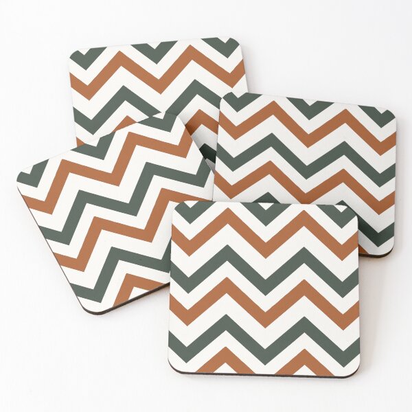 Item preview, Chevron Stripes in Green, Ochre and White designed and sold by thesnowwhyte.