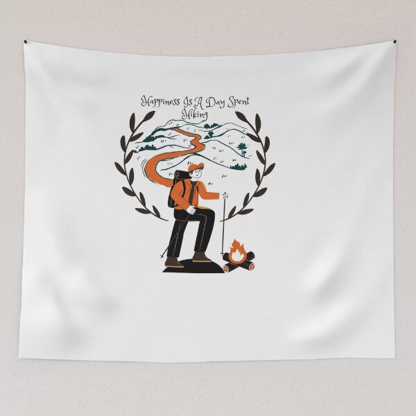 Item preview, Funny Hapiness Is A Day Spent Hiking Classic T-shirt  designed and sold by Ryn2020.