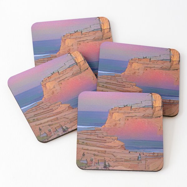 Item preview, Sunset cliffs Pastel style Art designed and sold by NeuralProd.