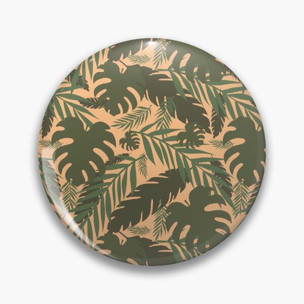 Item preview, Jungle leaves pattern with light orange background and faded retro feeling designed and sold by CiniArt.