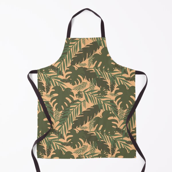 Item preview, Jungle leaves pattern with light orange background and faded retro feeling designed and sold by CiniArt.