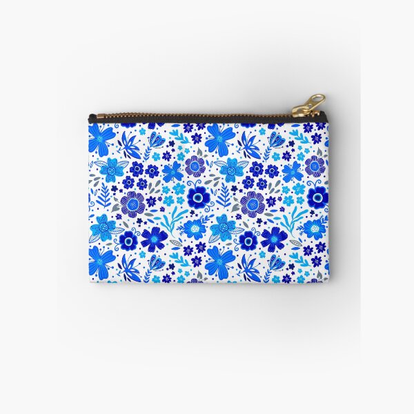 Item preview, Blue and White Folk Flower Garden designed and sold by KrisInStitches.