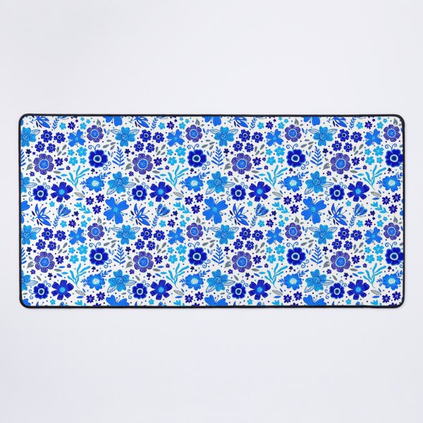 Item preview, Blue and White Folk Flower Garden designed and sold by KrisInStitches.