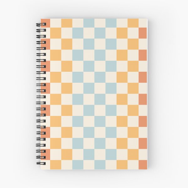 Item preview, Retro Check Stripes Pattern in Light Muted Orange Blush Blue Cream designed and sold by kierkegaard.