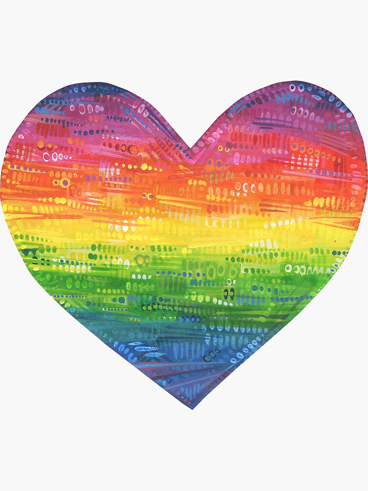 Rainbow Heart Painting - 2017 by gwennpaints