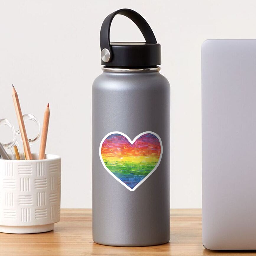 Rainbow Heart Painting - 2017 Sticker