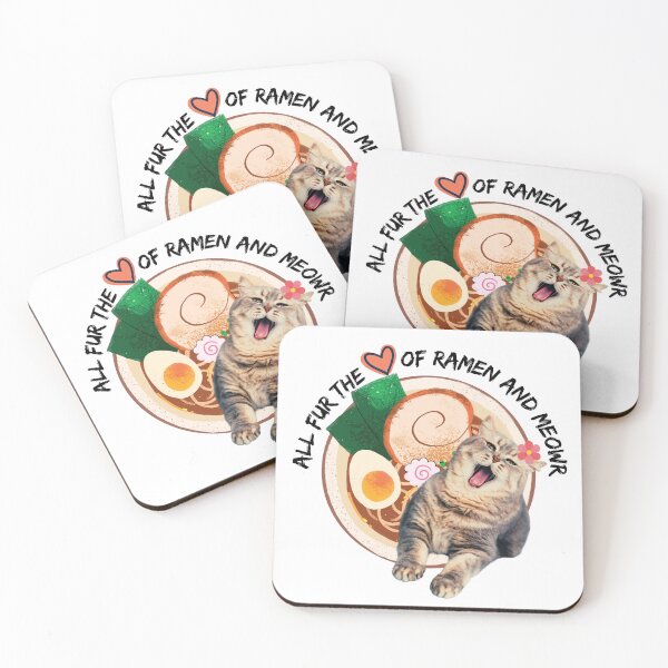 Item preview, All Fur The Love of Ramen and Meowr - Kawaii Ramen Cat - Cute Funny Animal Quotes - Japanese Food  designed and sold by Cawaiico.