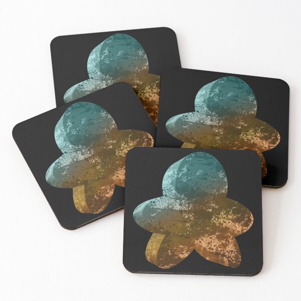 Item preview, Painted Meeple (Favorite Player Color • Paint Brush Paint Splatter Look • Teal Green Brown) designed and sold by SassyClassyMe.