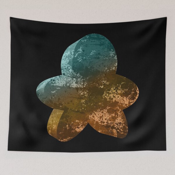 Item preview, Painted Meeple (Favorite Player Color • Paint Brush Paint Splatter Look • Teal Green Brown) designed and sold by SassyClassyMe.