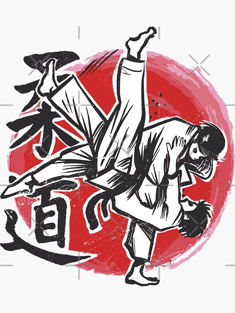 Judo Kanji Japanese Martial Arts Japan Fighting Art Sticker By Drosoman Redbubble 7413