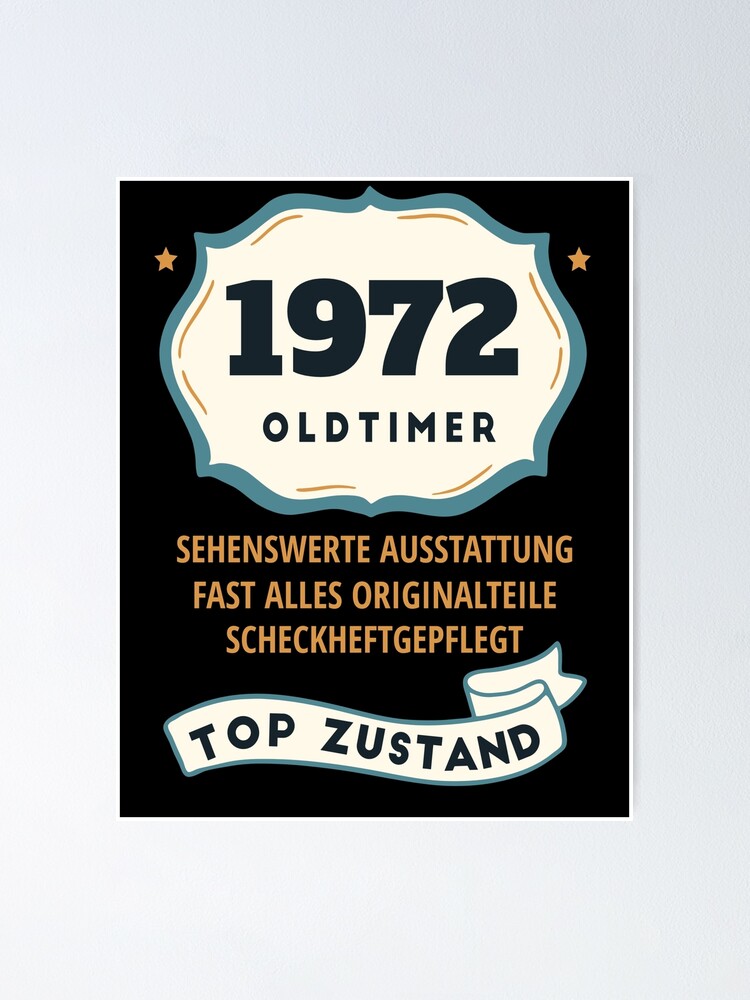 "Jahrgang 1972 Geburtstag 50 Jahre" Poster von LuLa14 Redbubble