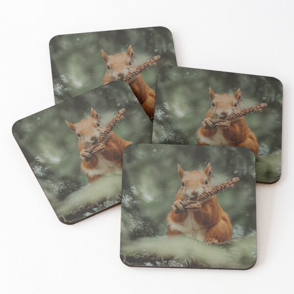 Item preview, Squirrel eating pine cone in the forest  designed and sold by Raureif.