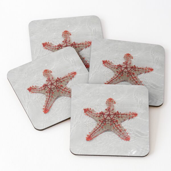 Item preview, Red starfish on a sandy seabed designed and sold by Raureif.