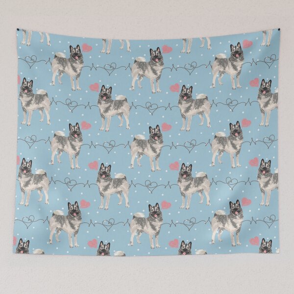 Item preview, Love Norwegian Elkhound Dog - Baby Blue designed and sold by Lulupainting.