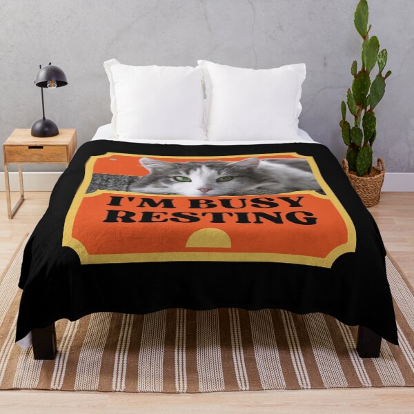 Item preview, IM BUSY RESTING - Funny Cat Pictures with Captions and Cat Sayings designed and sold by FunnyCatsFam.