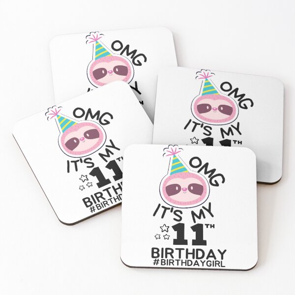 Item preview, OMG It's My 11th Birthday Shirt | 11 year old Birthday Sloth Face Premium T-Shirt designed and sold by world-of-things.