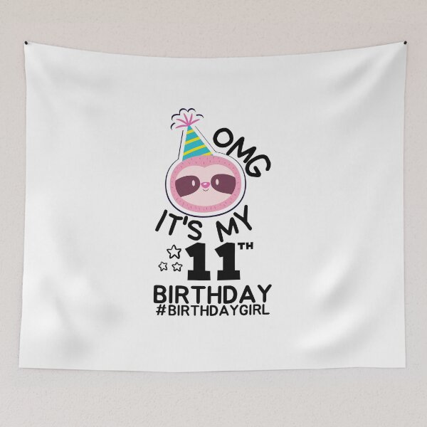 Item preview, OMG It's My 11th Birthday Shirt | 11 year old Birthday Sloth Face Premium T-Shirt designed and sold by world-of-things.