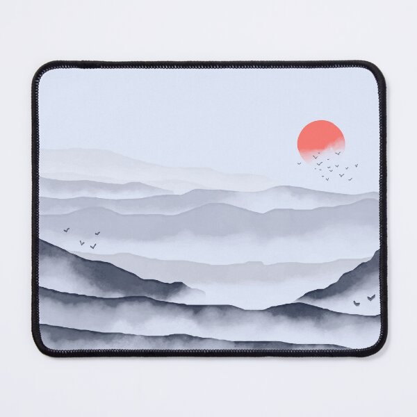 Item preview, Cloudy Mountains with glowing sun designed and sold by Dynamic-Design.