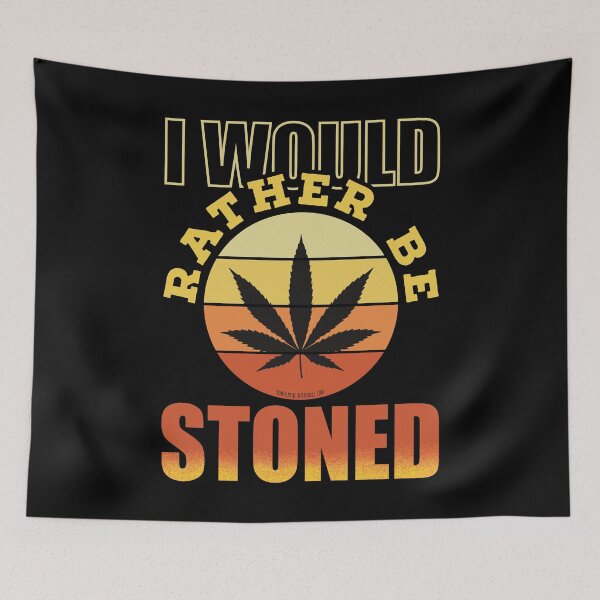 Item preview, Retro Vintage Sunset Orange Pot leaf-I would rather be stoned  designed and sold by YomeHayin.