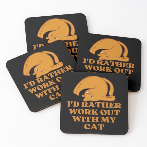 Item preview, ID RATHER WORK OUT WITH MY CAT - Funny Cat Pictures with Captions and Cat Sayings designed and sold by FunnyCatsFam.