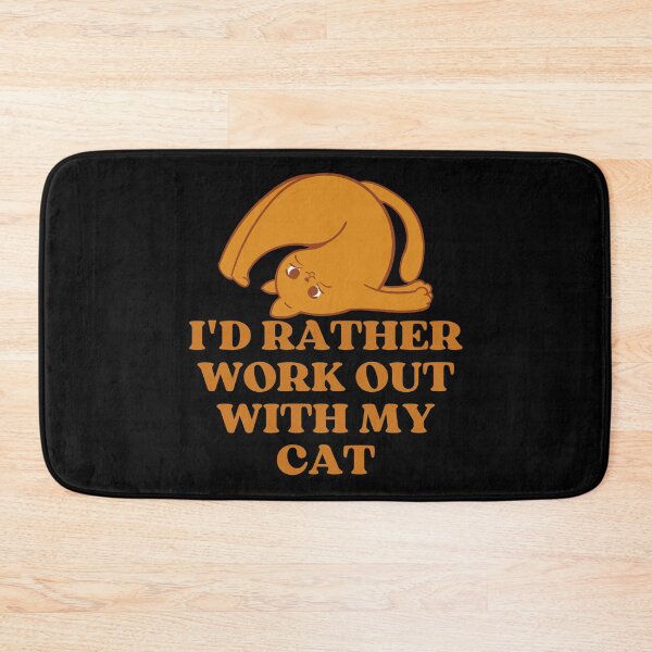 Item preview, ID RATHER WORK OUT WITH MY CAT - Funny Cat Pictures with Captions and Cat Sayings designed and sold by FunnyCatsFam.