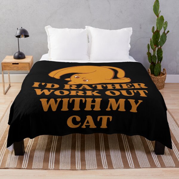 Item preview, ID RATHER WORK OUT WITH MY CAT - Funny Cat Pictures with Captions and Cat Sayings designed and sold by FunnyCatsFam.