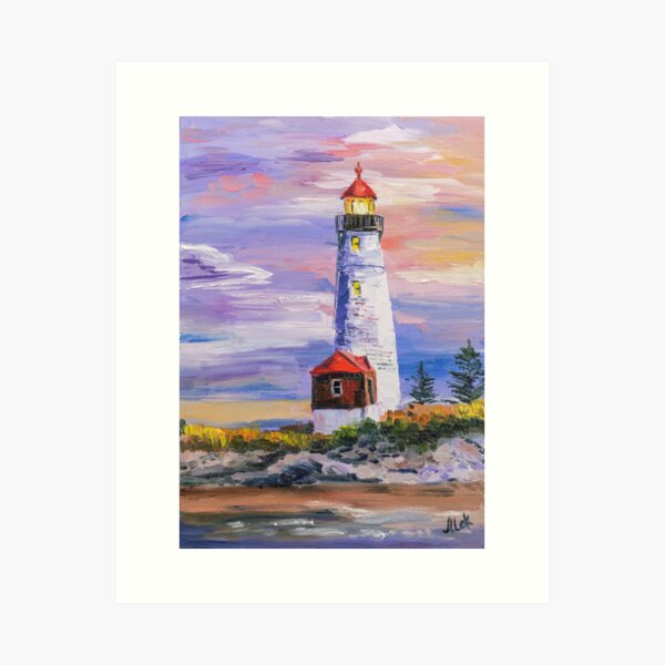Item preview, Lighthouse Oil Painting Print designed and sold by NatalyMak.