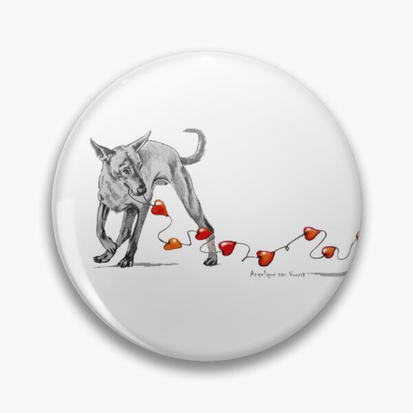 Podenco Dog, valentine V Pin
