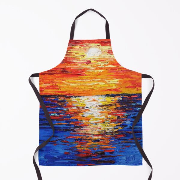 Item preview, Abstract Sunset Seascape Oil Painting Print designed and sold by NatalyMak.