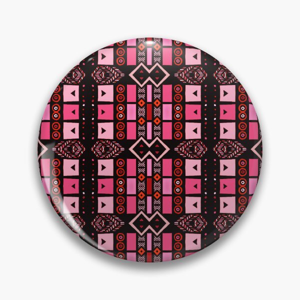 Item preview, Pink Modern African Print Boho Mudcloth Style Check Patterns designed and sold by Tony Cisse.